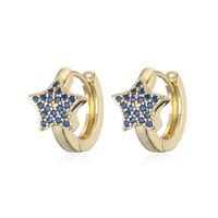 Fashion Copper Micro-inlaid Five-pointed Star Earrings sku image 1