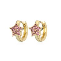 Fashion Copper Micro-inlaid Five-pointed Star Earrings sku image 3