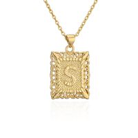 Fashion Hollow 26 English Letter Copper Necklace Wholesale sku image 19