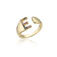Fashion Copper Micro-inlaid Letter Couple Ring Wholesale sku image 5