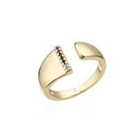 Fashion Copper Micro-inlaid Letter Couple Ring Wholesale sku image 9