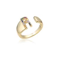 Fashion Copper Micro-inlaid Letter Couple Ring Wholesale sku image 18