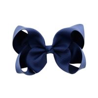 Simple Fashion Style Flower Bow Children's Ribbed Ribbon Bow Hairpins sku image 2