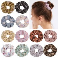 New Fashion Simple Cute Pastoral Style Floral Chiffon Hair Scrunchies Set sku image 1
