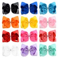 Candy Color 8 Inch Children's Bowknot Alice Flower Hairpin Set sku image 1