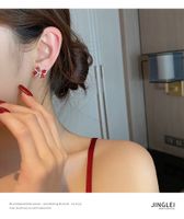 Fashion New Style Red Super Flash Bow Earrings main image 5