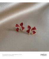 Fashion New Style Red Super Flash Bow Earrings main image 7