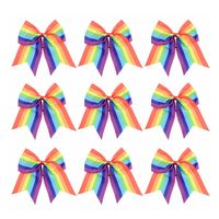 Korean Fashion Rainbow Colorful Bow Hair Clip Set main image 1