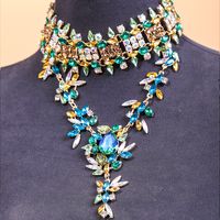 Fashion Classic Alloy Full Diamond Drop Pendant Exaggerated Necklace main image 3
