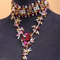 Fashion Classic Alloy Full Diamond Drop Pendant Exaggerated Necklace main image 5
