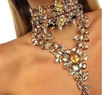 Fashion Classic Alloy Full Diamond Drop Pendant Exaggerated Necklace main image 11