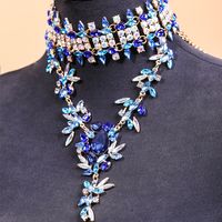 Fashion Classic Alloy Full Diamond Drop Pendant Exaggerated Necklace sku image 5