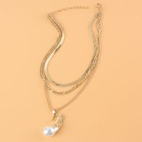 Fashion Shaped Pearl Chain Multi-layer Alloy Necklace Wholesale main image 5