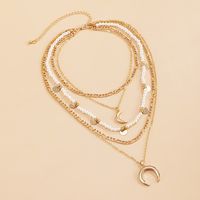 Bohemian Miyuki Bead Chain Moon Round Necklace Wholesale main image 3