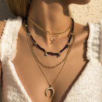 Bohemian Miyuki Bead Chain Moon Round Necklace Wholesale main image 4
