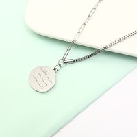 Fashion Coin Disc Letter Stainless Steel Asymmetric Necklace Wholesale main image 1