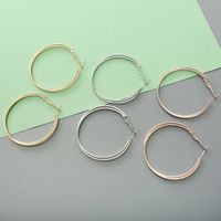 Fashion Three-color Big Circle Metal Earring Wholesale main image 1