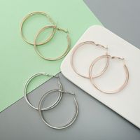 Fashion Three-color Big Circle Metal Earring Wholesale main image 3