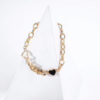 Fashion Heart-shape Single Layer Short Thick Chain Alloy Necklace Wholesale main image 3