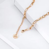 Fashion Heart-shape Single Layer Short Thick Chain Alloy Necklace Wholesale main image 4