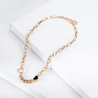 Fashion Heart-shape Single Layer Short Thick Chain Alloy Necklace Wholesale main image 5