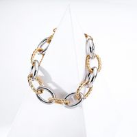 Fashion Alloy Two-color Stitching Round Chain Short Necklace Wholesale main image 3