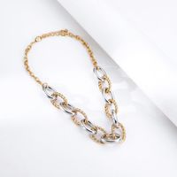 Fashion Alloy Two-color Stitching Round Chain Short Necklace Wholesale main image 4