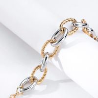 Fashion Alloy Two-color Stitching Round Chain Short Necklace Wholesale main image 5