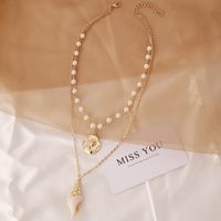 Fashion Pearl Coin Conch Shell Multilayer Necklace Wholesale main image 4