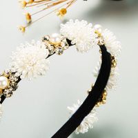 Bandeau Coréen En Trois Dimensions Avec Strass Et Perles De Fleurs main image 4