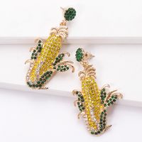 Fashion Corn Shape Color Diamond Alloy Earrings Wholesale main image 5