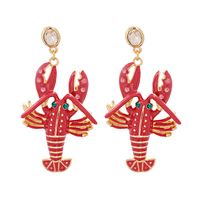 Fashion Creative Alloy Oil Drop Diamond Lobster Alloy Earrings Wholesale main image 2