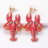 Fashion Creative Alloy Oil Drop Diamond Lobster Alloy Earrings Wholesale main image 4