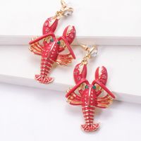 Fashion Creative Alloy Oil Drop Diamond Lobster Alloy Earrings Wholesale main image 5