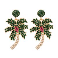 Fashion Diamond-studded Coconut Tree Alloy Earrings Wholesale main image 2