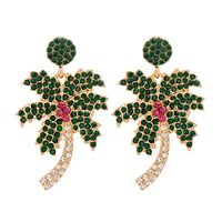 Pendientes De Aleación De Árbol De Coco Con Diamantes De Moda Al Por Mayor main image 1