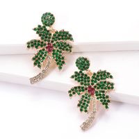 Pendientes De Aleación De Árbol De Coco Con Diamantes De Moda Al Por Mayor main image 5