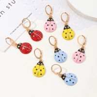 Cute Fashion Dripping Oil Retro Seven-star Ladybug Earrings main image 3