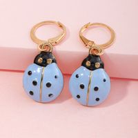Cute Fashion Dripping Oil Retro Seven-star Ladybug Earrings main image 5