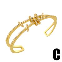 Fashion Star Copper Micro-inlaid Zircon Open Bracelet Wholesale main image 5