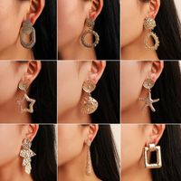 Fashion Creative Geometric Metal Star Shell Irregular Earrings Wholesale main image 1