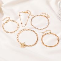 Fashion Multi-layer Creative Ot Buckle Diamond-studded Chain Bracelet 4-piece Set Wholesale main image 4