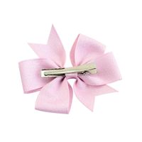 Korean Cute Style Ribbon Glitter Bow Solid Color Hair Clip Set main image 4