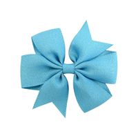 Korean Cute Style Ribbon Glitter Bow Solid Color Hair Clip Set main image 5