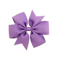 Korean Cute Style Ribbon Glitter Bow Solid Color Hair Clip Set main image 6