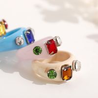 Retro Colorful Diamond Resin Ring Wholesale main image 3