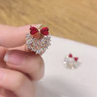 Korean Rhinestone Crystal Bow Alloy Earrings Wholesale main image 5