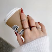 Fashion Four-piece Chain Alloy Acrylic Ring main image 4
