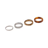 Fashion Four-piece Chain Alloy Acrylic Ring main image 6