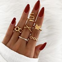 Fashion Diamond Butterfly Snake Ring Set Of 6 main image 2